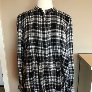 GAP black and white plaid flannel tunic